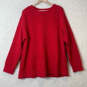 NWT Style & Co Womens Fire Red Bobble Knit Sweater Pullover Top 3X PLUS